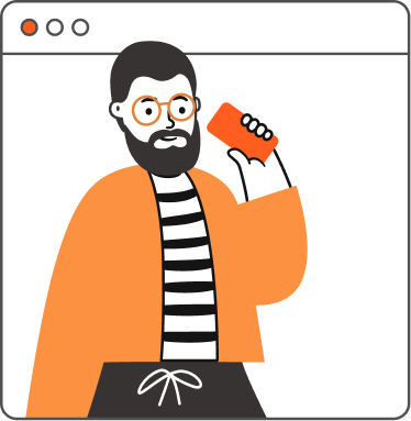 Illustration of a person on a video call